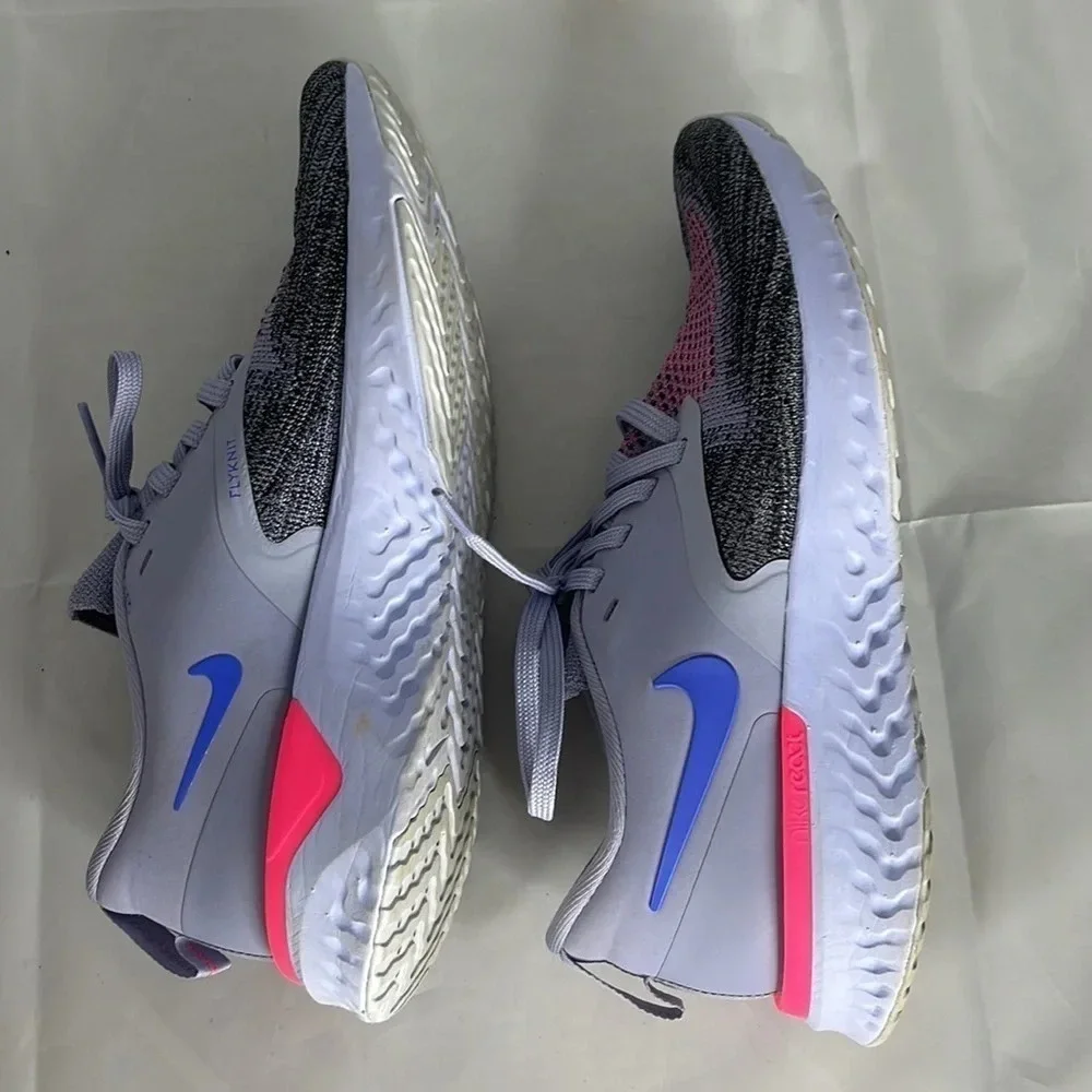 NIKE Odyssey React 2 Flyknit React Running Shoe Purple Lightweight Sneaker 6 - Picture 6 of 13